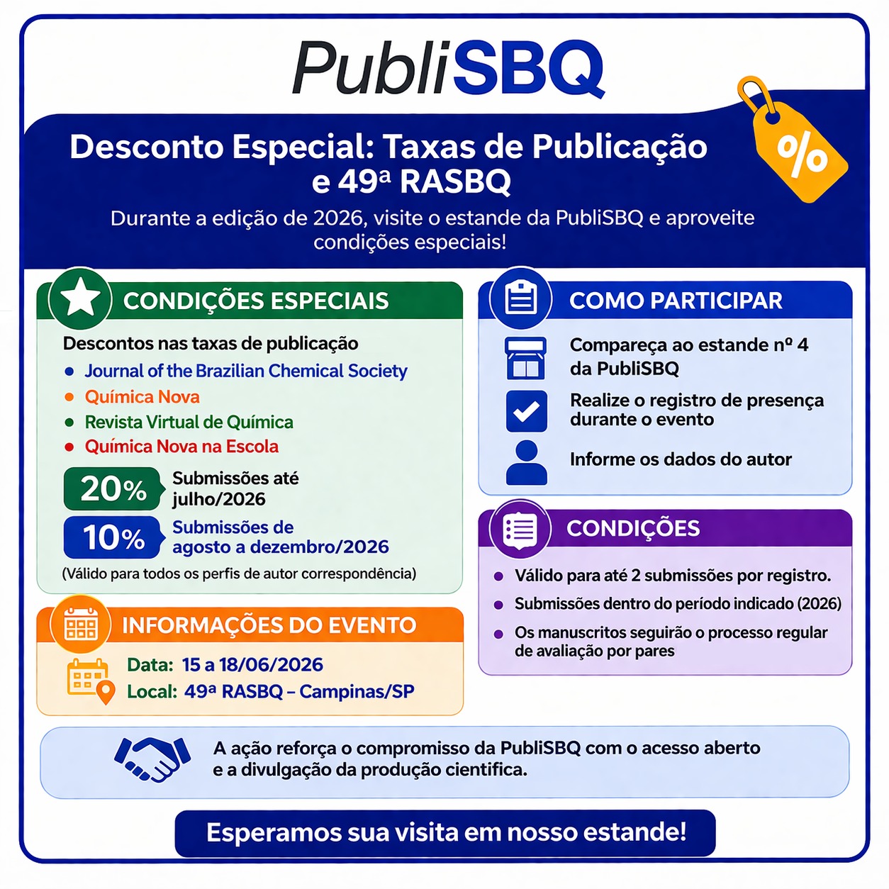 Desconto Especial: Taxas de Publicação e 49a RASBQ